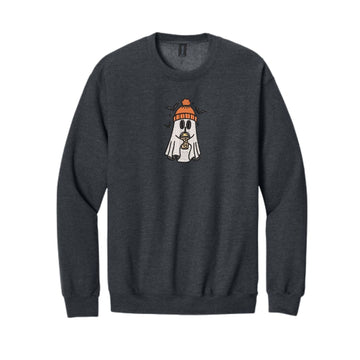 Iced Coffee Ghost Embriodered Crew