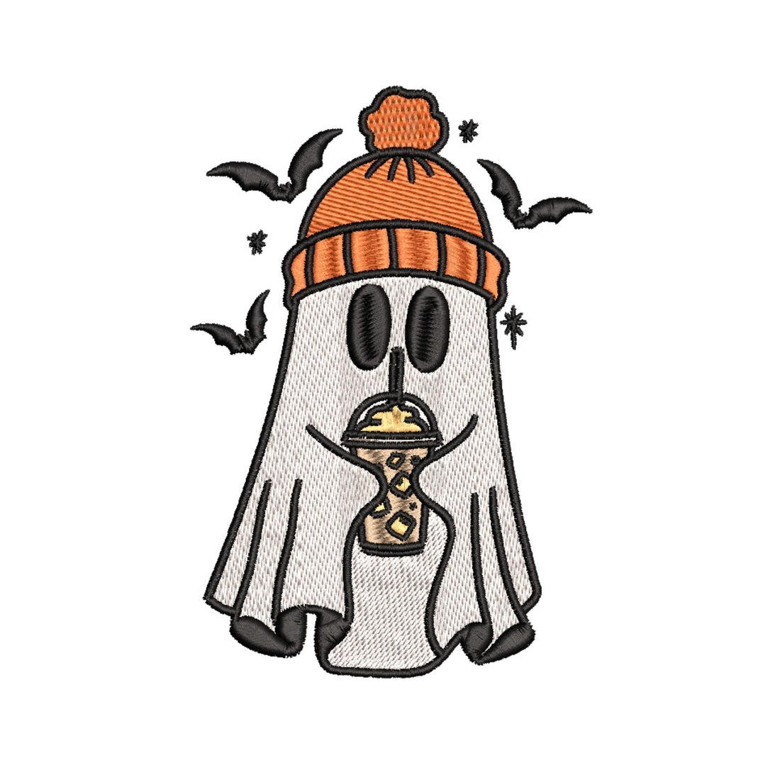 Iced Coffee Ghost Embriodered Crew