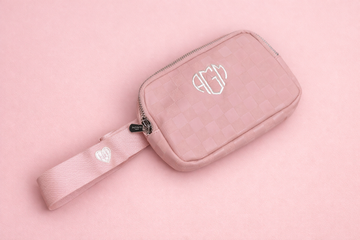 Personalized Pink Damier Crossbody Bag