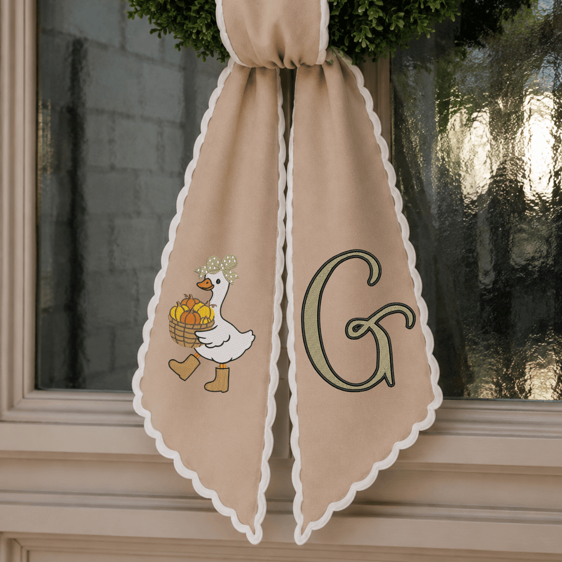 Fall Goose Wreath Ribbon