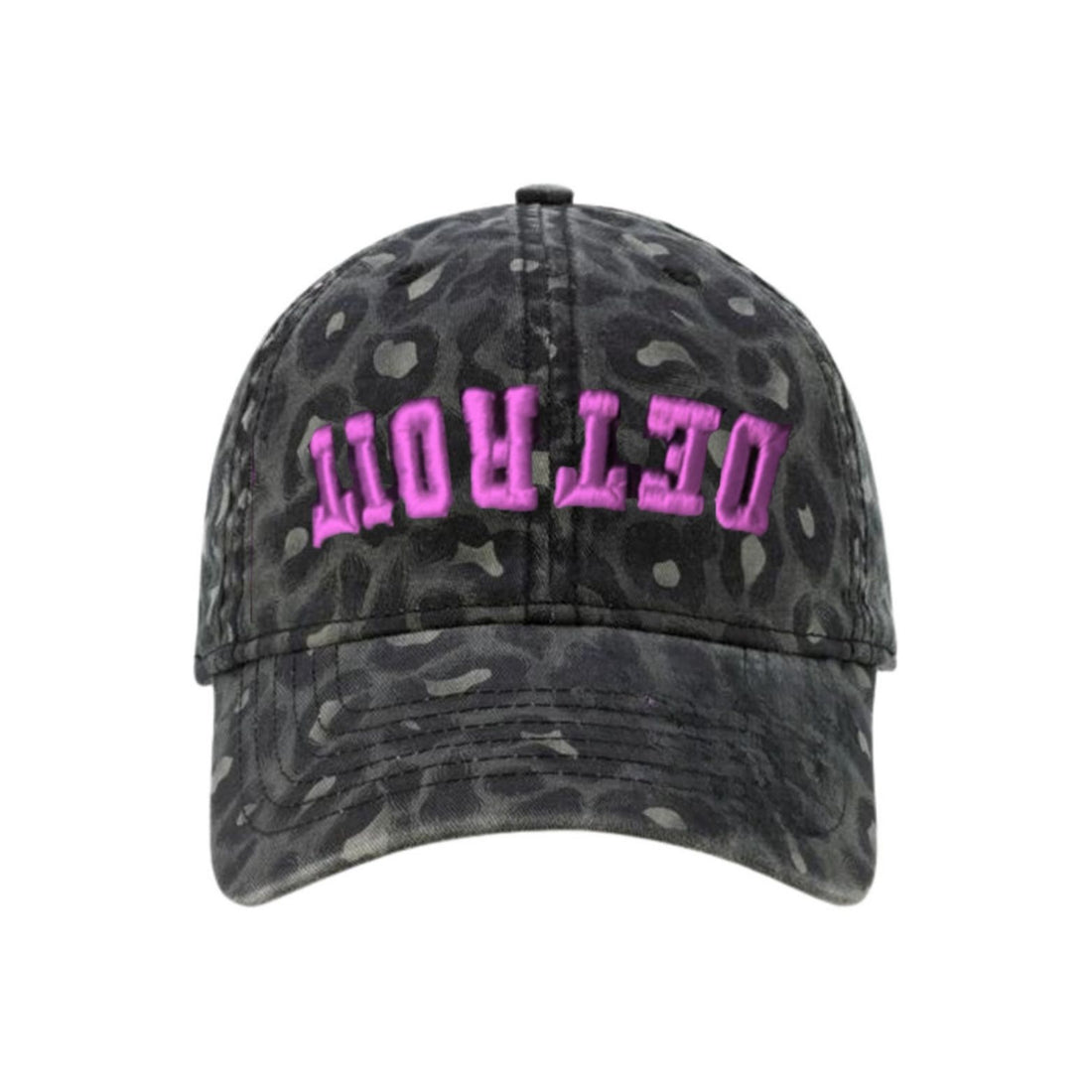 Upside Down Detroit Cheetah Print Hat