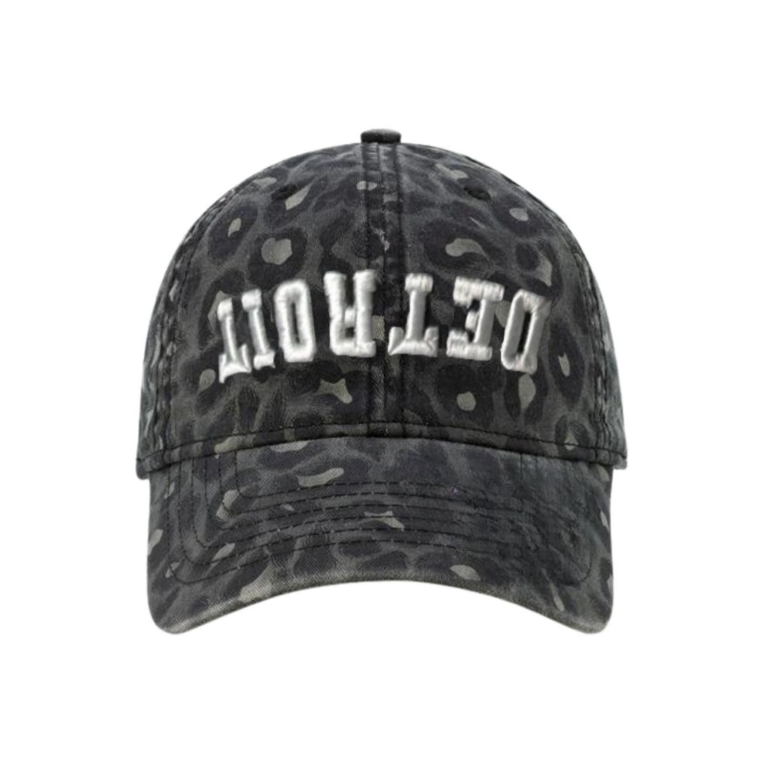 Upside Down Detroit Cheetah Print Hat