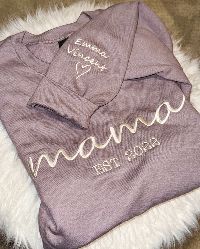 Custom Varsity Font Embroidered Crewneck