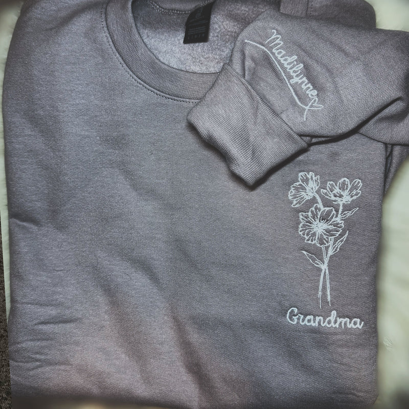 Birth Month Flower Custom Hoodie