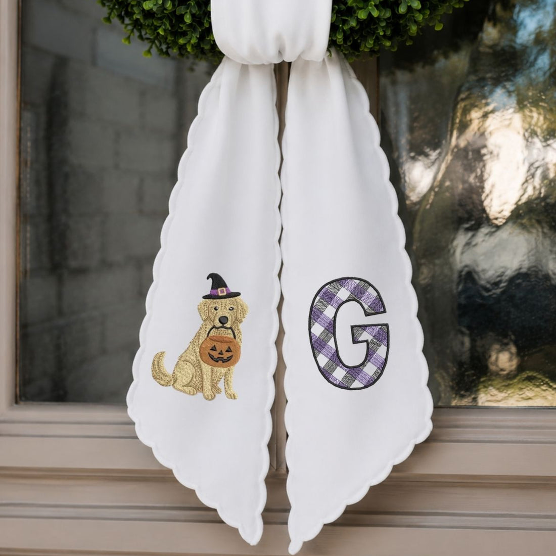 Halloween Dog Wreath Ribbon